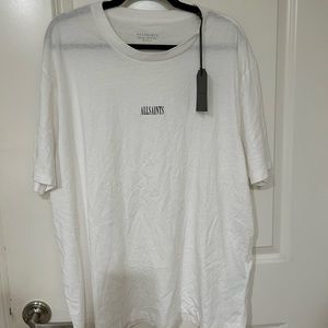 AllSaints White Short Sleeve Logo Tee